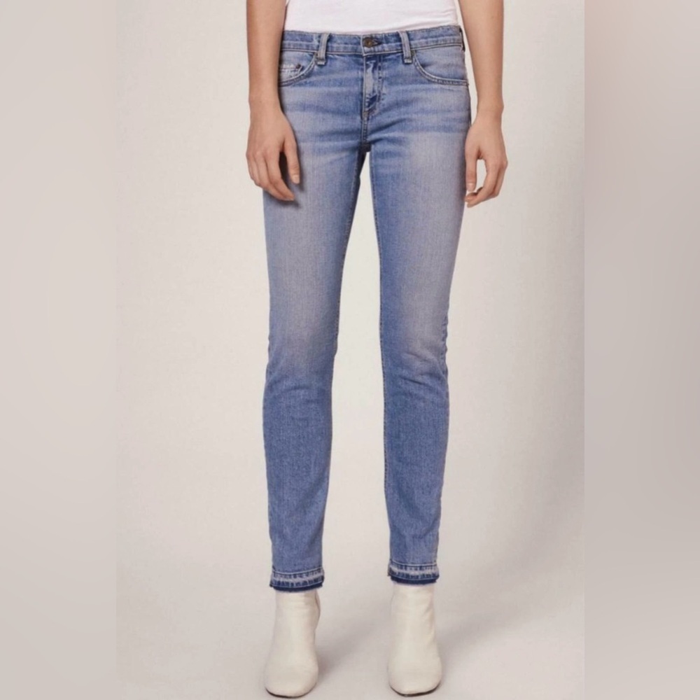 rag & bone The Dre Slim Boyfriend Jeans In Kingston Raw Released Hem